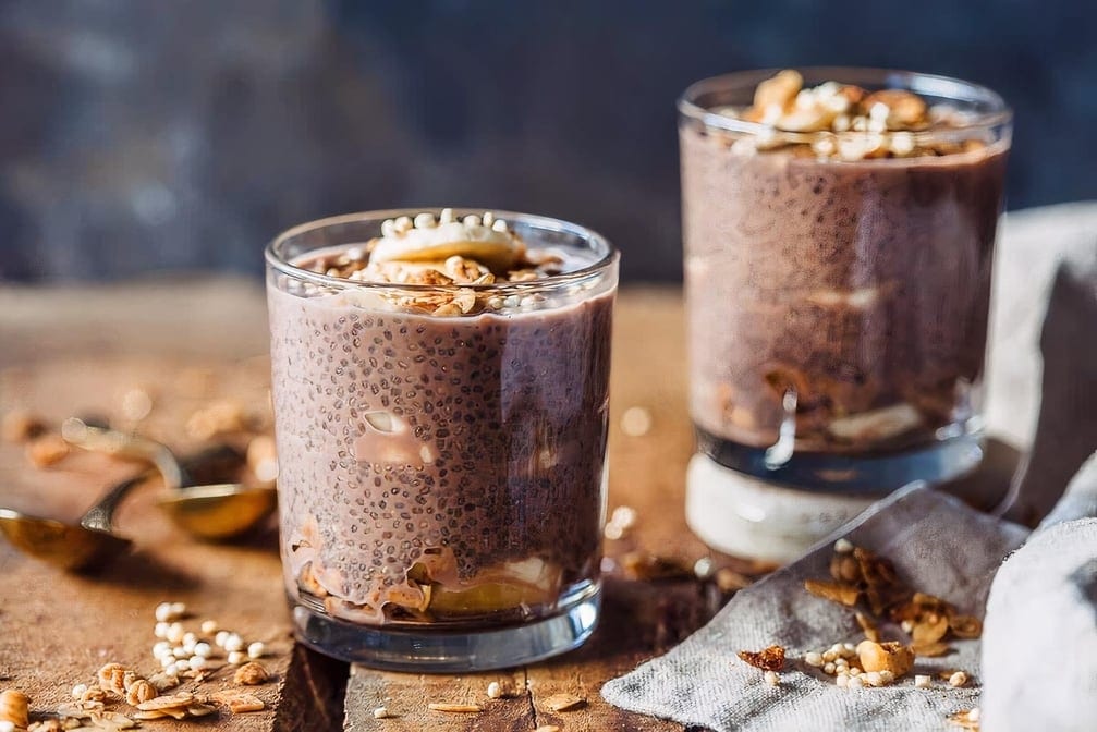 Chocolate Banana Chia Pudding (Vegan).