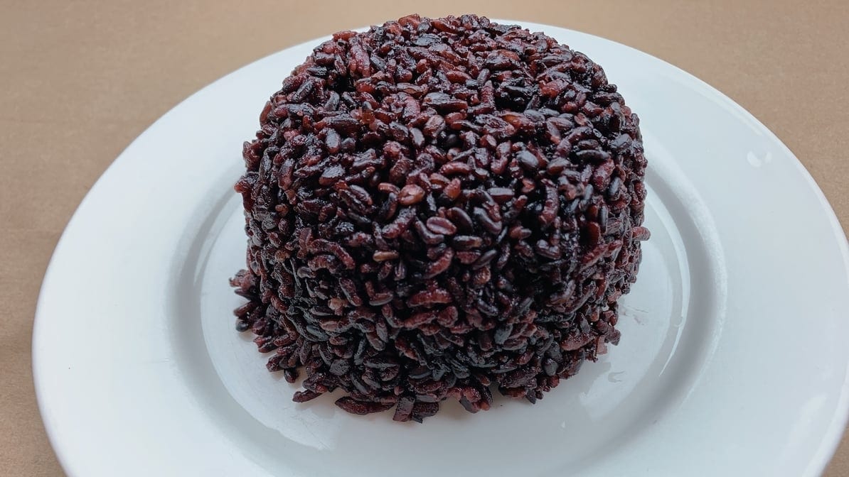 Steamed Black Rice.
