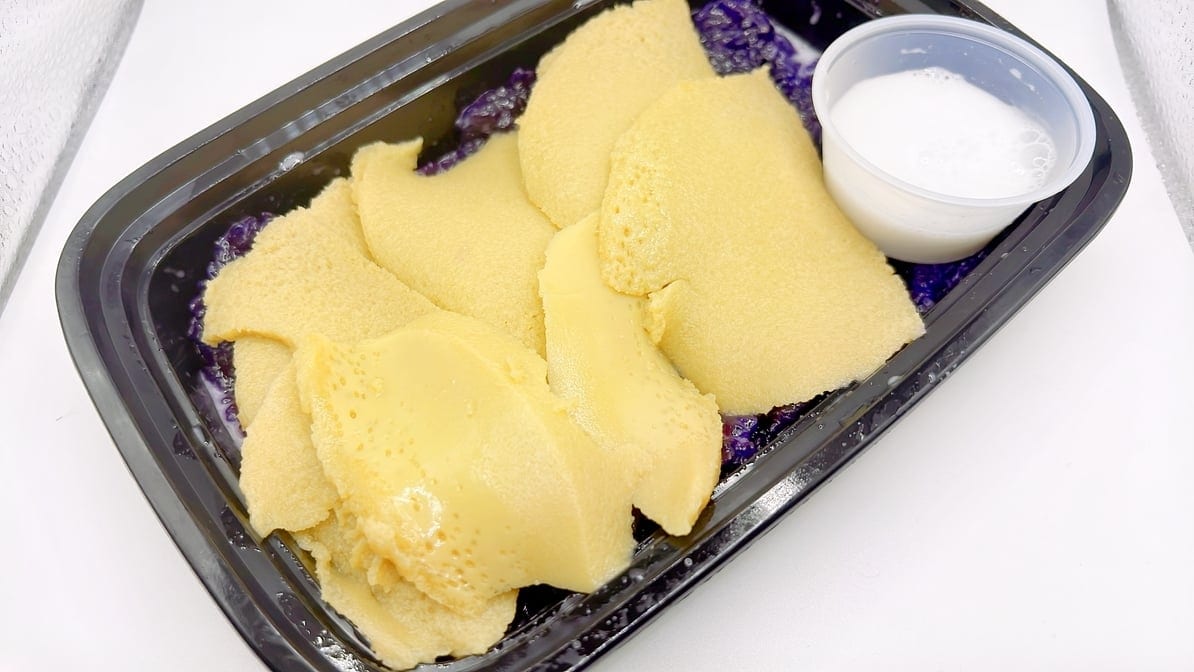 Ube Sticky Rice with Thai Custard.
