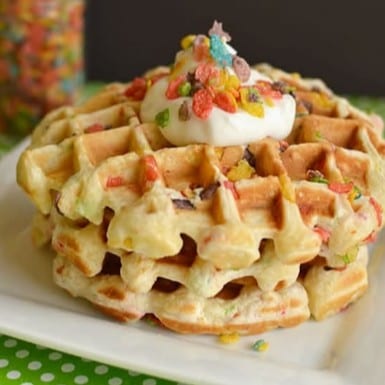 Fruity Pebble Pop Waffle.