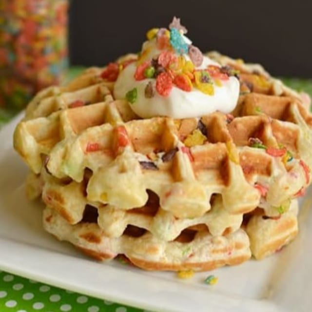 Fruity Pebble Pop Waffle.