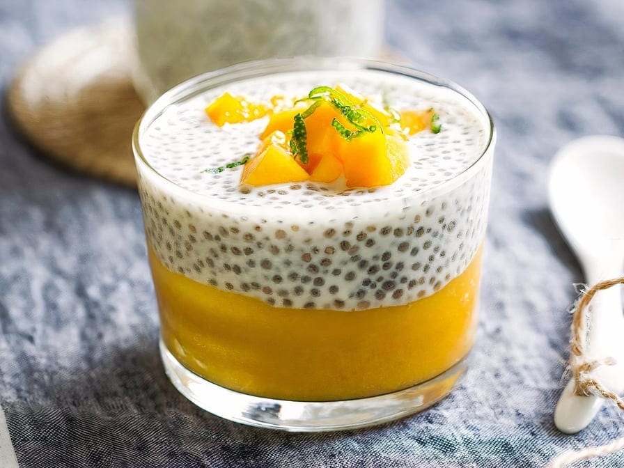 Mango Coconut Chia Pudding (Vegan).