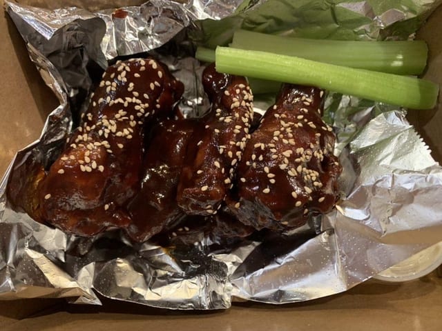 Crispy BBQ Wings.