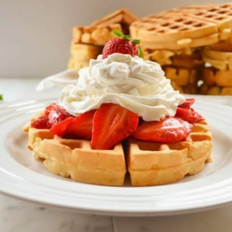 Sweet Strawberry & Cream Waffle.